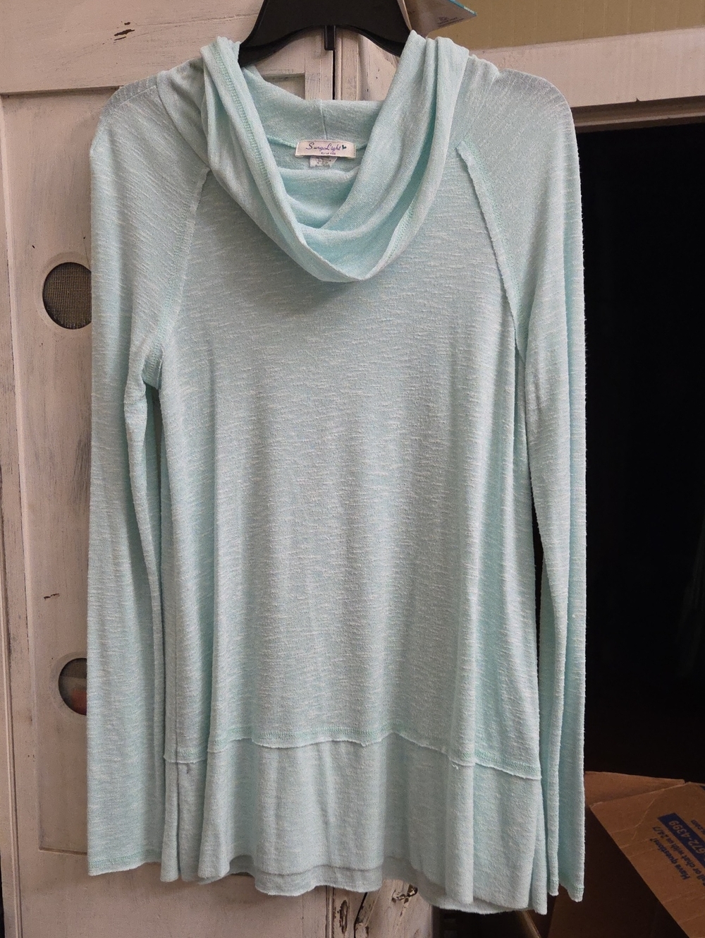 Simply Styled Women's Aqua Cowl Neck Lightweight Sweater